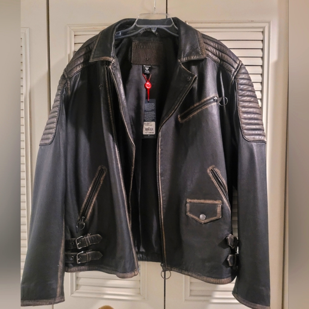 Mens True Religion Leather Jacket